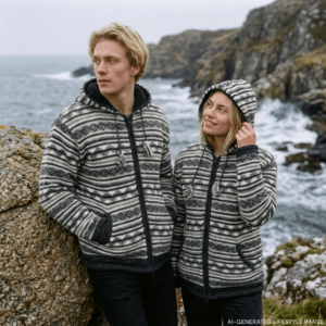 white striped wool jacket for men and women