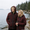 maroon wool jacket for men and women