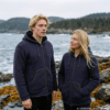 blue black wool jacket for men and women