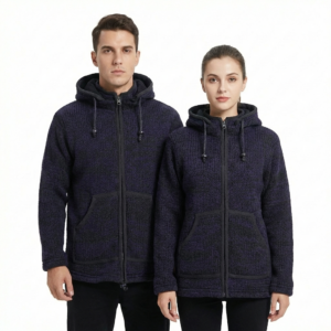 Unisex Jacket - Blue Black Wool Jacket