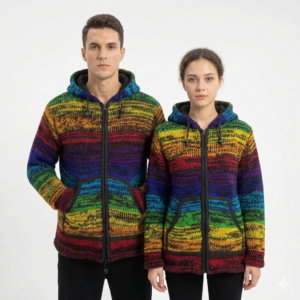 Unisex Jacket - Mixed Rainbow Wool Jacket