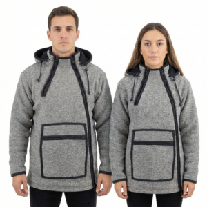 Unisex Jacket - Grey Side Chain Wool Jacket