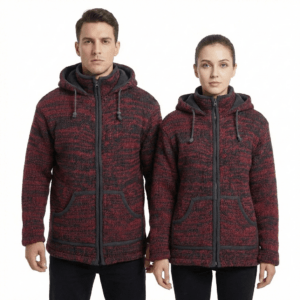Unisex Jacket - Marled Maroon Black