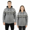 Unisex Wool Jacket - Black Grey Wave Pattern
