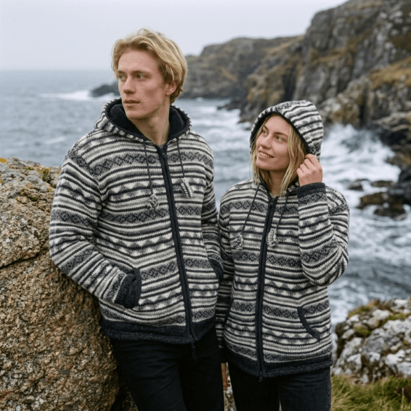 white striped wool jacket for men and women