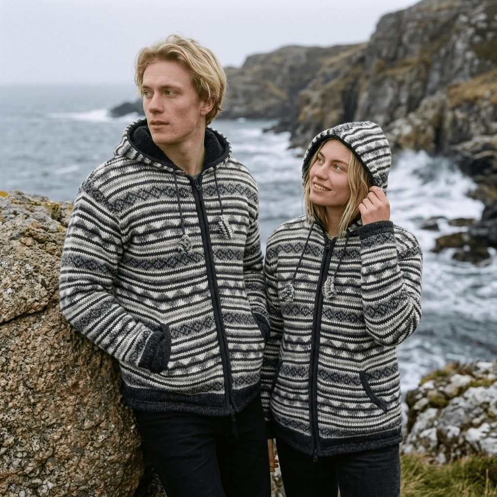 white striped wool jacket for men and women