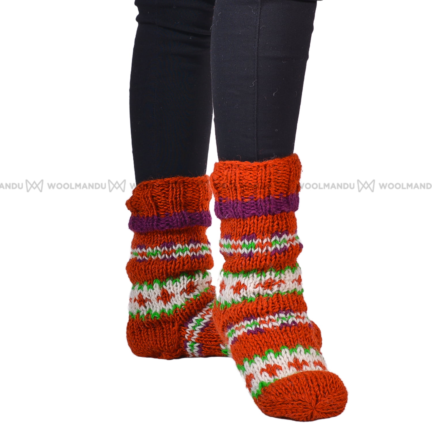 2025 Organe and Brown Christmas Socks