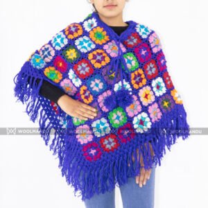 Handmade Crochet Poncho Poncho Blue Handmade Crochet Poncho Poncho Blue