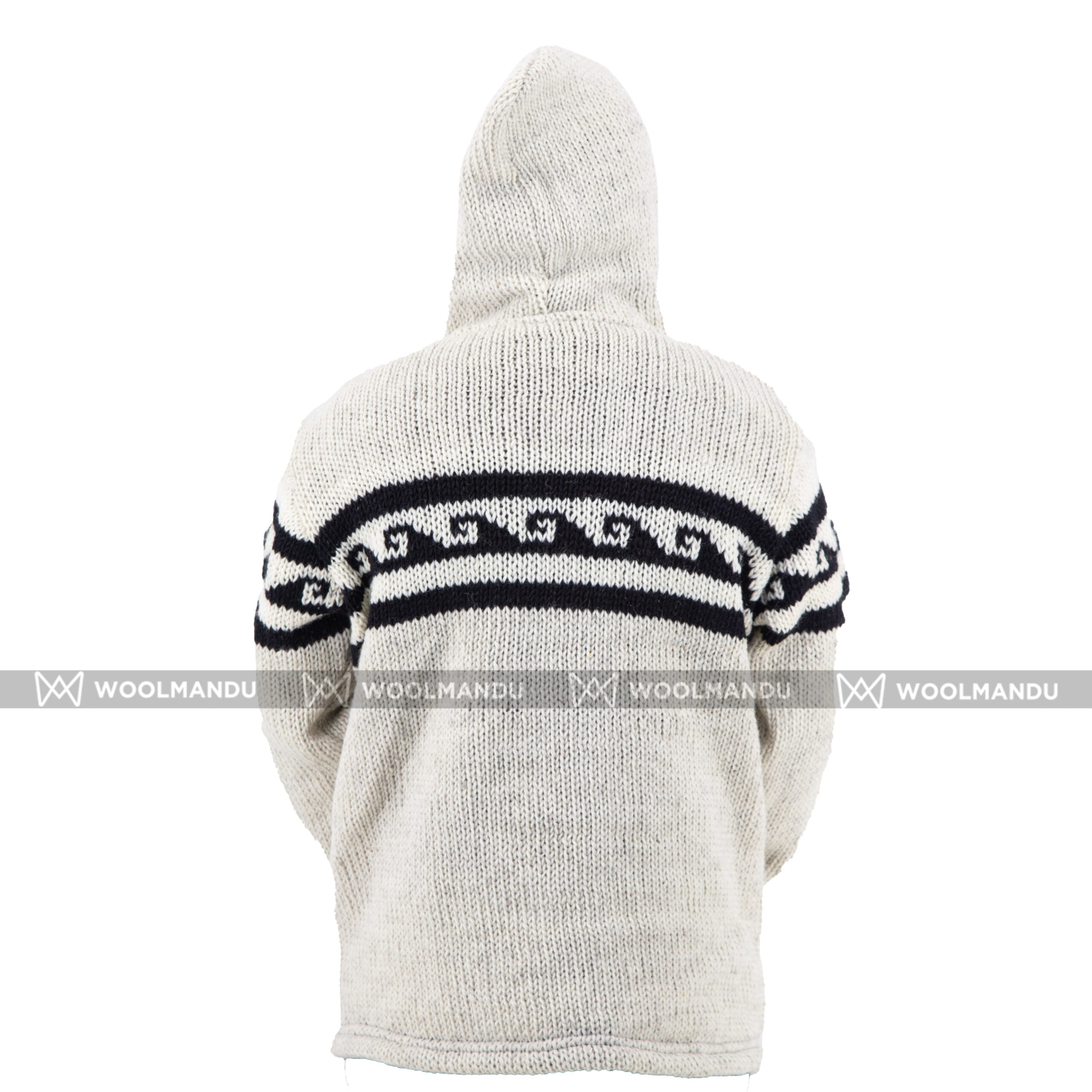 Grey White Woolen Jacket