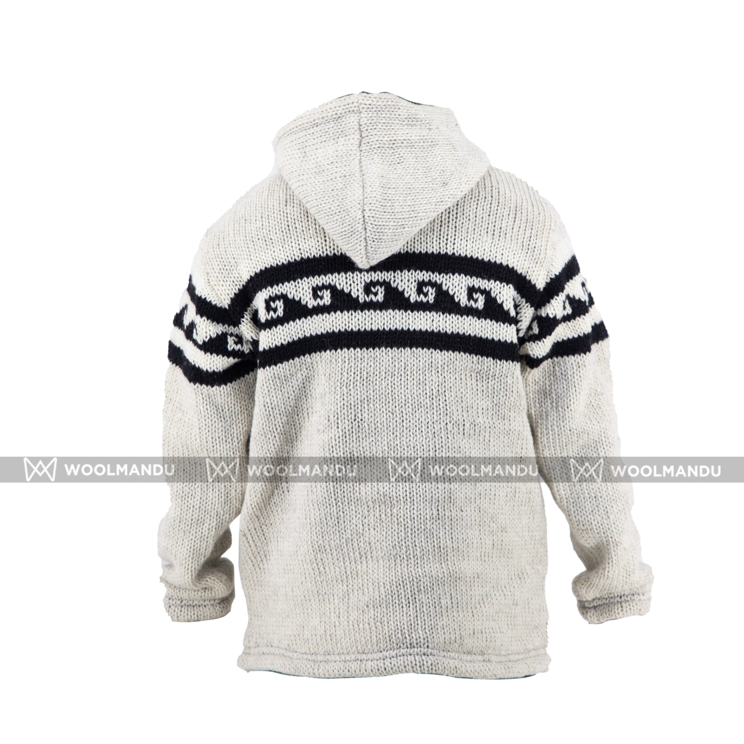 Grey White Woolen Jacket