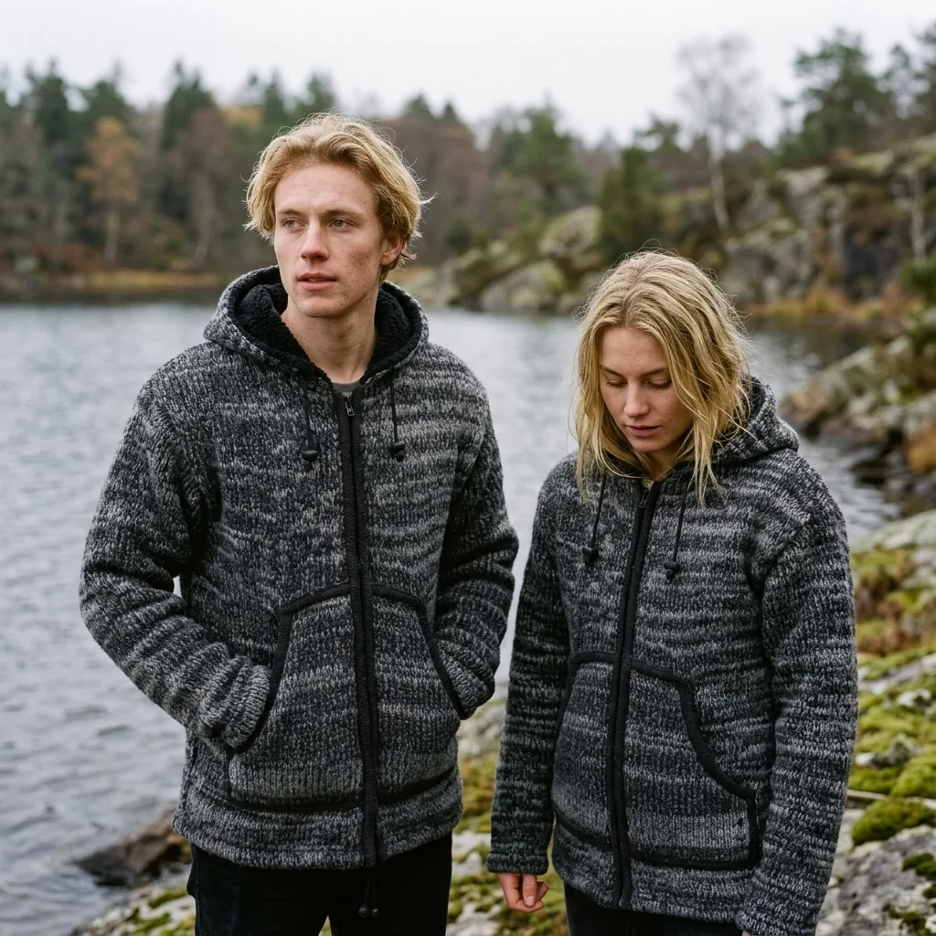 grey charcoal wool jacket for men and women