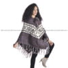 Mix White Woolen Knitted Poncho
