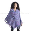 Purple Woolen Knitted Poncho
