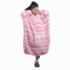 Pink Pastel Colors Hand Knitted Wearable Blanket