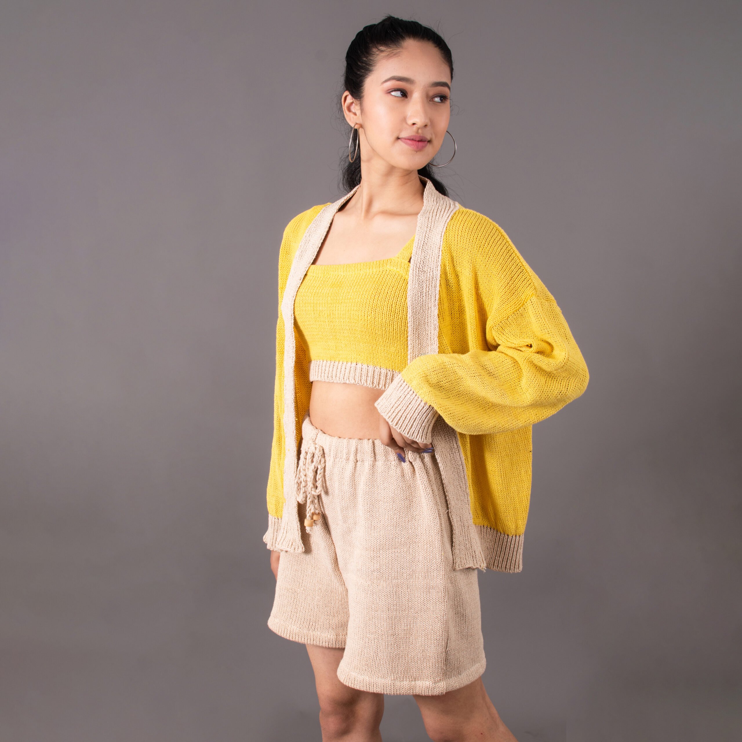 Top – Cream and Lime Yellow
