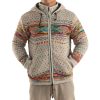 Wool Jacket Mens - Grey Rainbow Fair Isle Design
