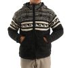 Black and Wave Pattern Wool Jacket Mens