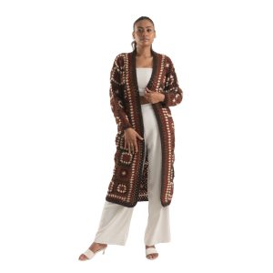 Wool Women's Sweaters - Brown Color