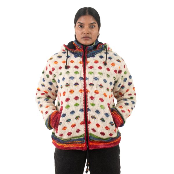 Woolen Jacket For Women - Cream Color