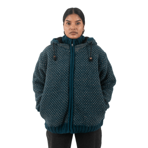 Woolen Jacket For Women - Teal Color