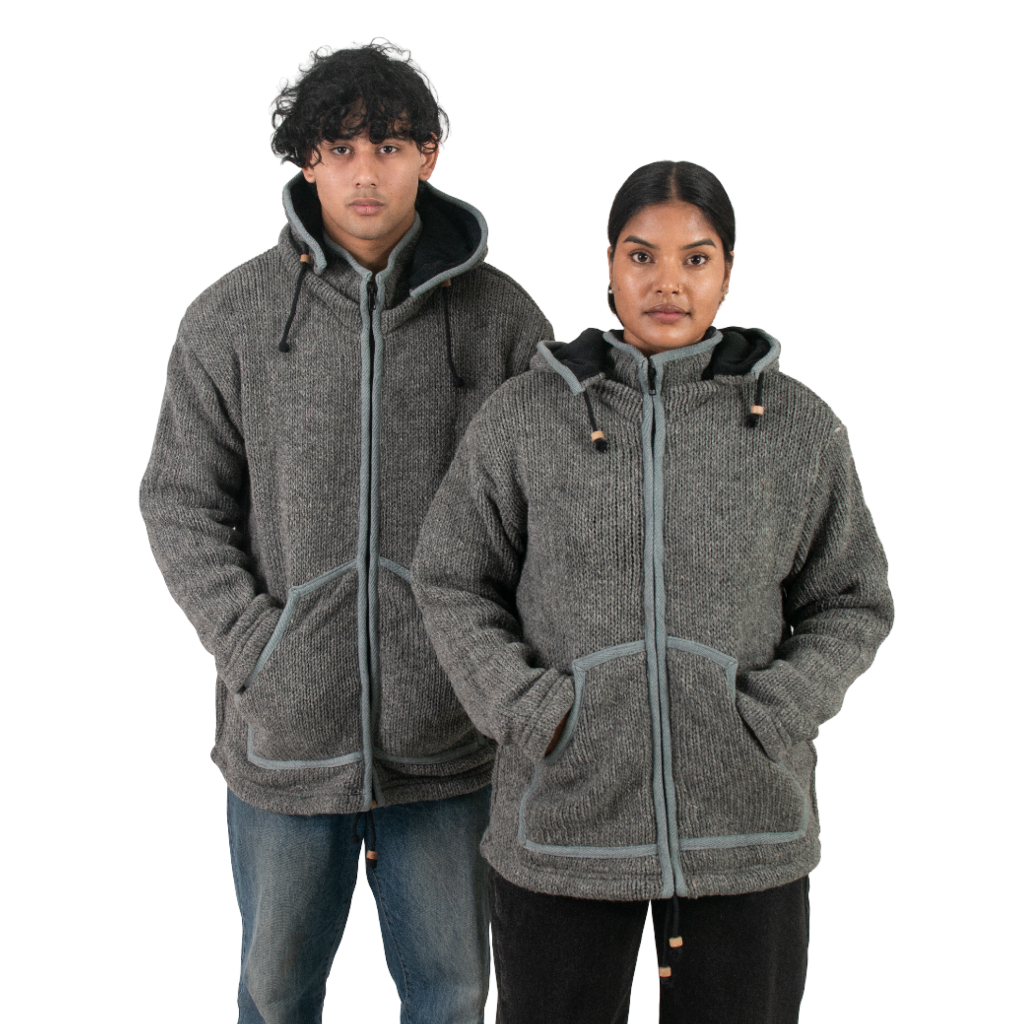 Unisex Jacket – Front View Unisex Jacket – Grey Wool Jacket