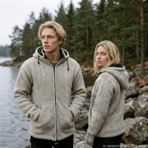 grey wool jacket for men and women