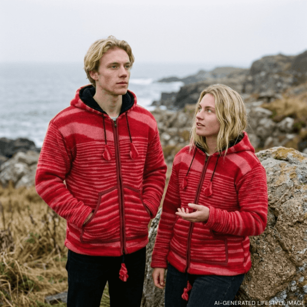 red wool jacket