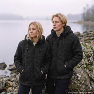 black wool jacket for men and women