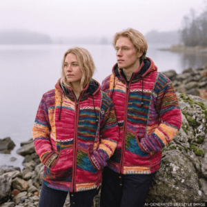 pink patchwork wool jacket