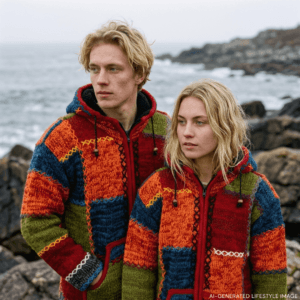 multicolor patchwork wool jacket