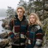 patchwork muliticolor wool jacket
