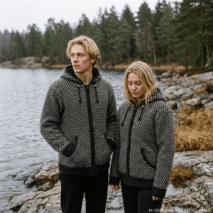 birdseye black wool jacket