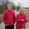 red crewneck wool sweater for men and women