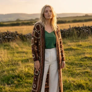 Wool Women's Sweaters - Brown Color