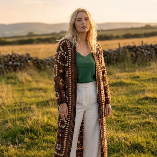 Wool Women's Sweaters - Brown Color