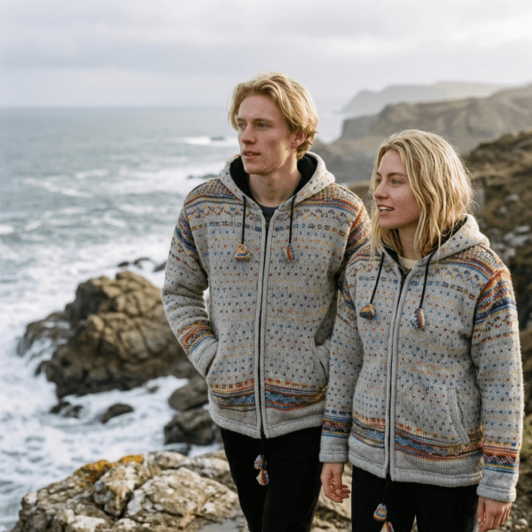 rainbow grey wool jacket