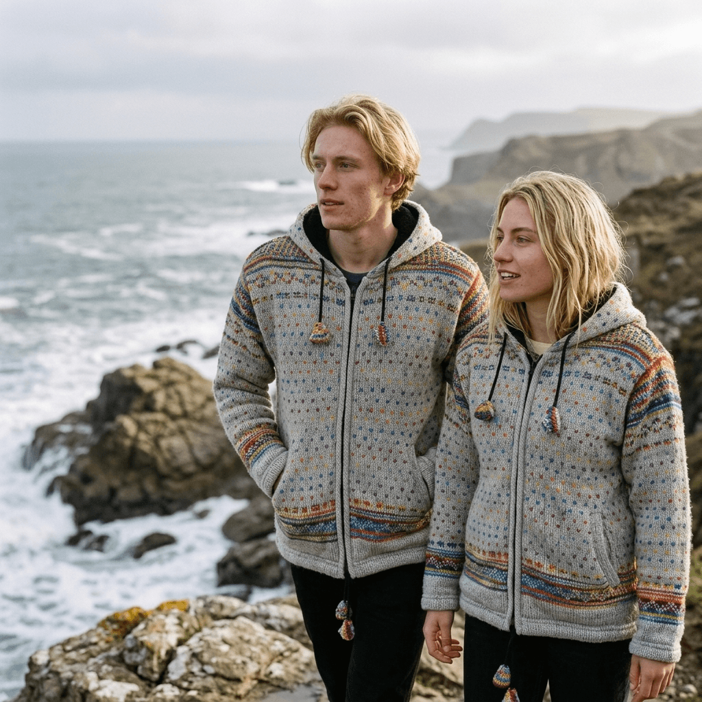 rainbow grey wool jacket