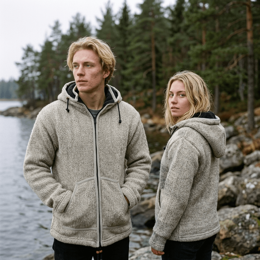grey wool jacket for men and women