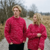 red crewneck wool sweater for men and women