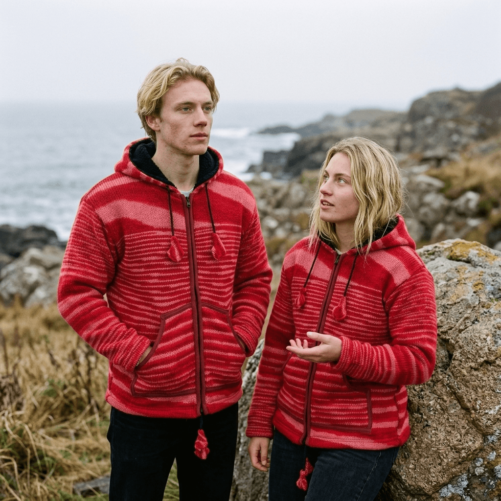 red wool jacket