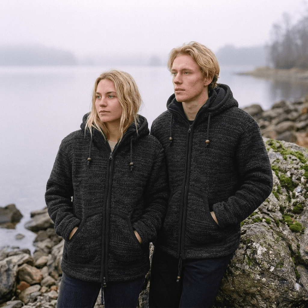 black wool jacket for men and women